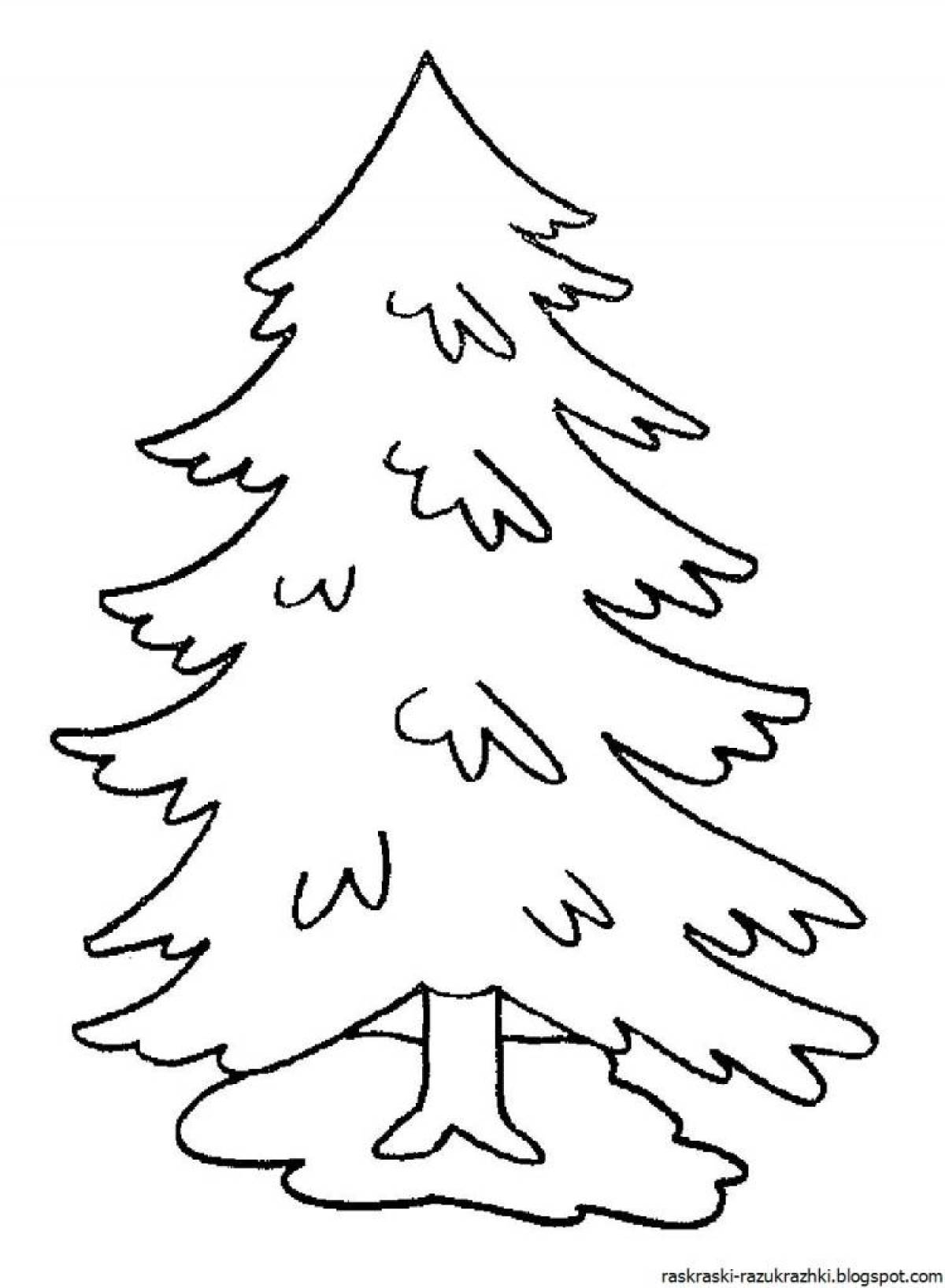 Glowing spruce coloring page
