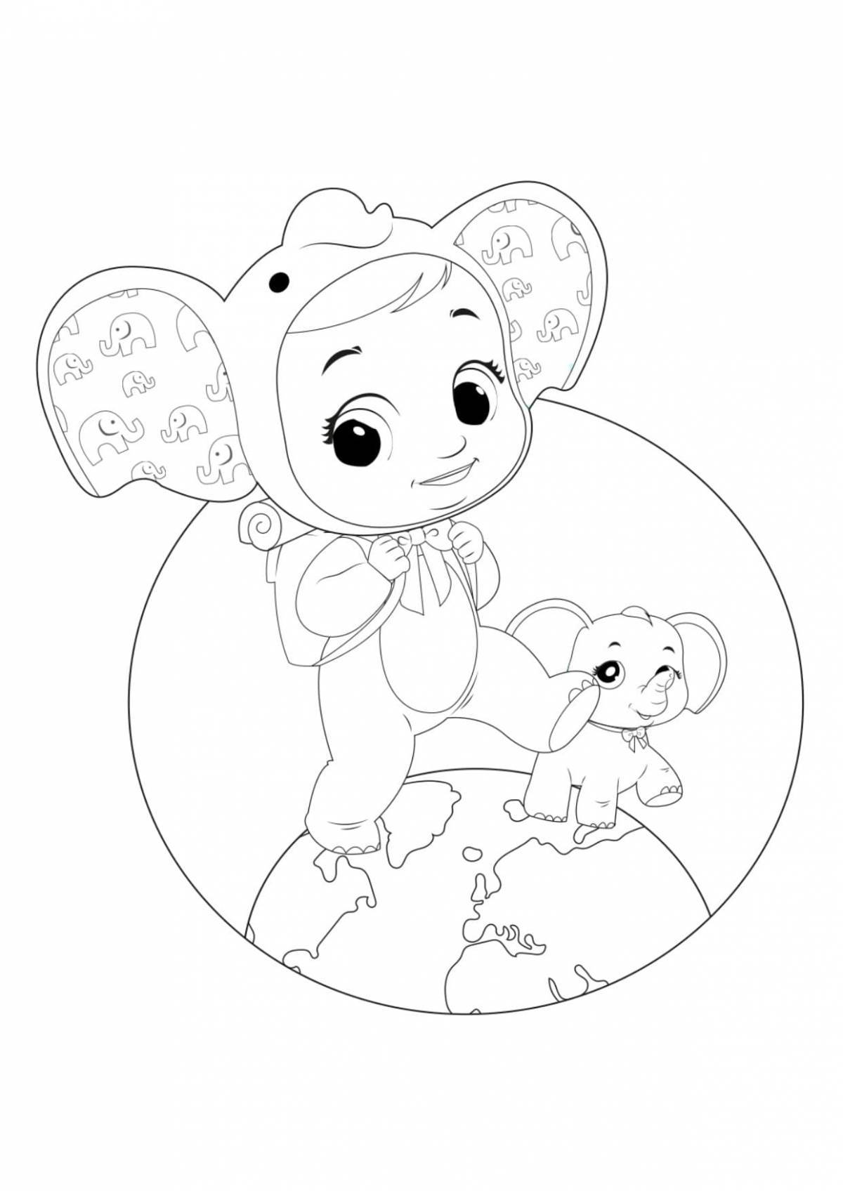 Color-explosion edge baby coloring page