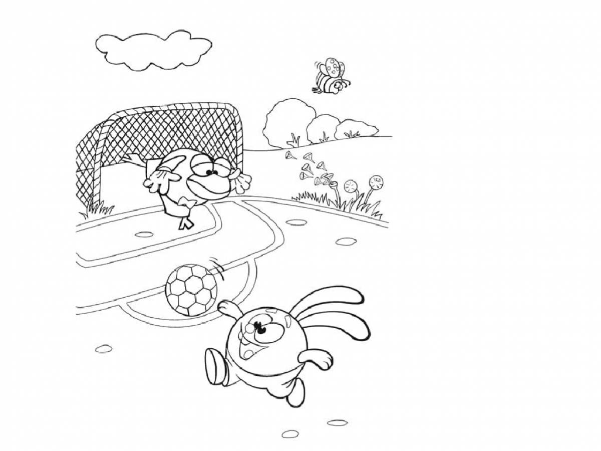 Игра-раскраска радостные смешарики