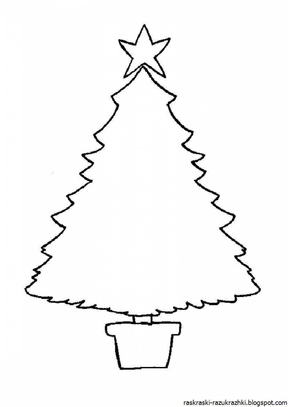 Christmas tree holiday coloring page