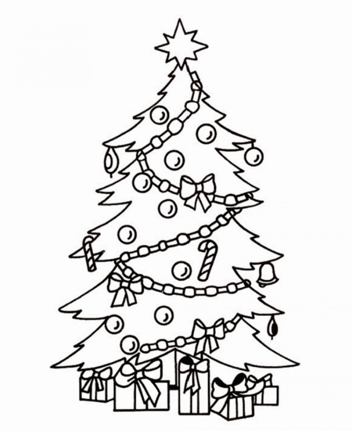 Christmas tree coloring page