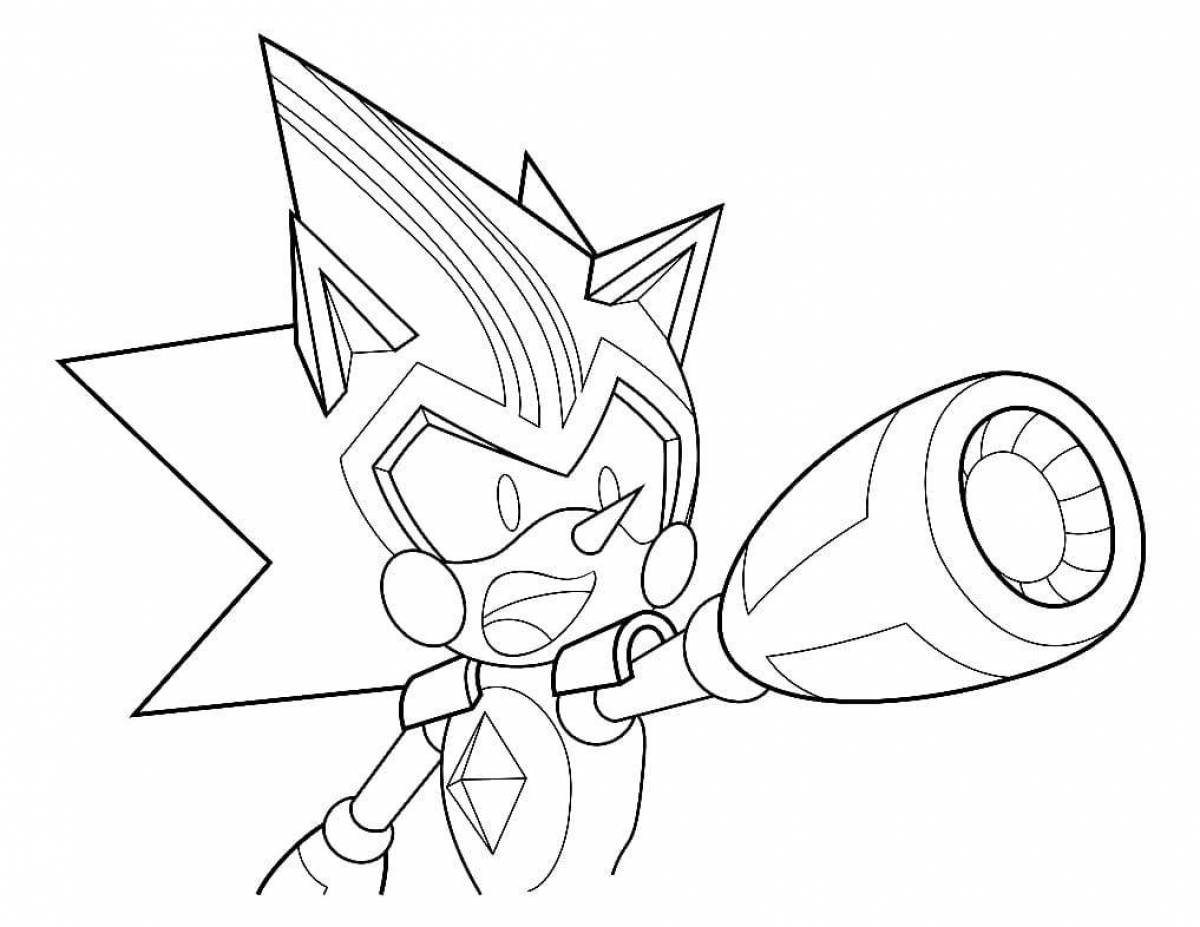 Radiant coloring page sonic metal
