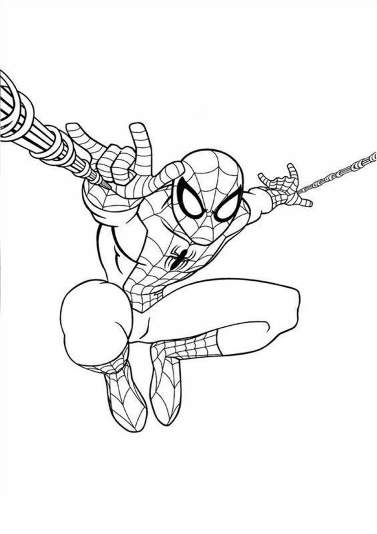 Coloring book fat iron man spider