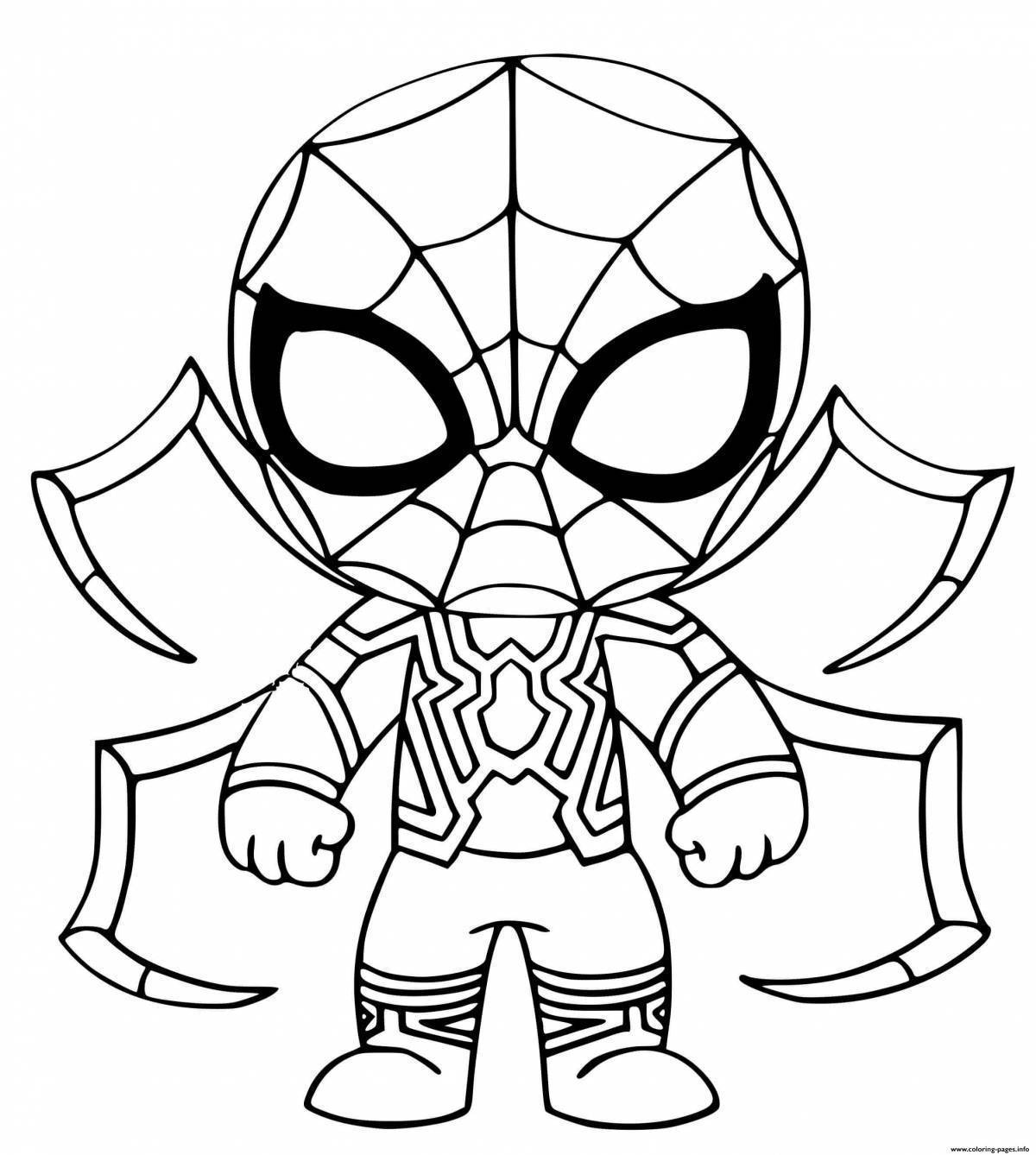Charming iron spiderman coloring book