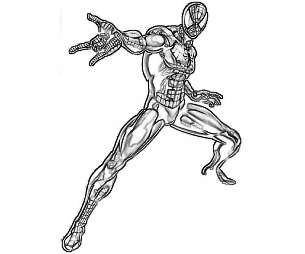 Funny iron man spider coloring page