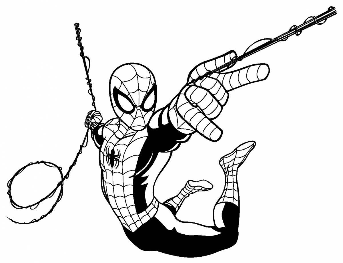 Complex iron man spider coloring book