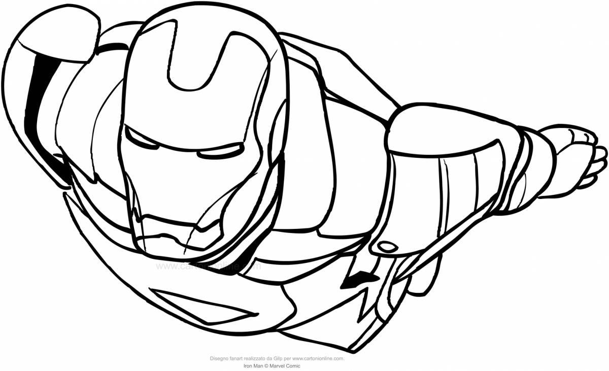 Detailed iron man spider coloring page