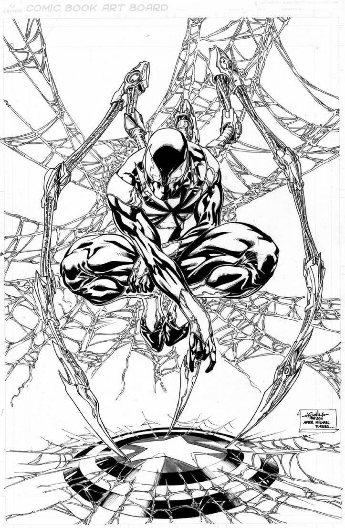 Innovative Iron Spiderman Coloring Page