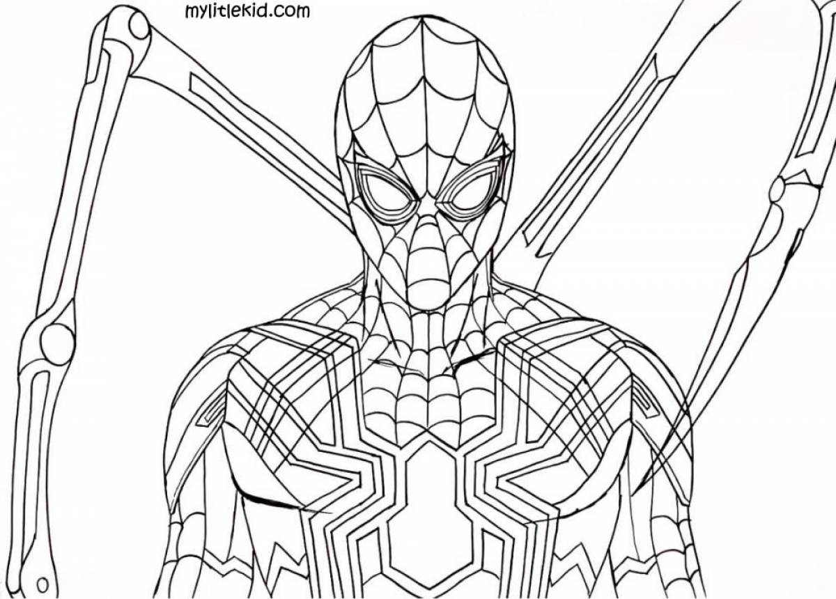 Trendy Iron Man Spiderman Coloring Page