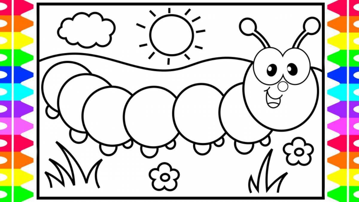 Fun caterpillar coloring book for kids