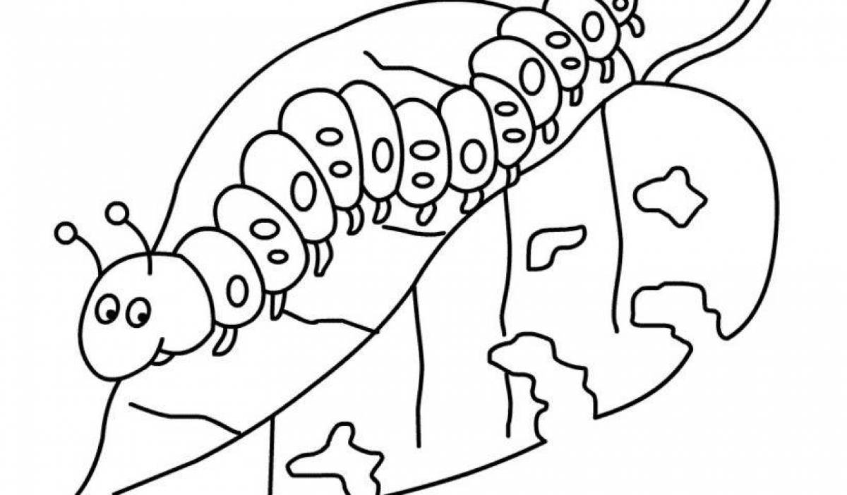 Live caterpillar coloring book for kids