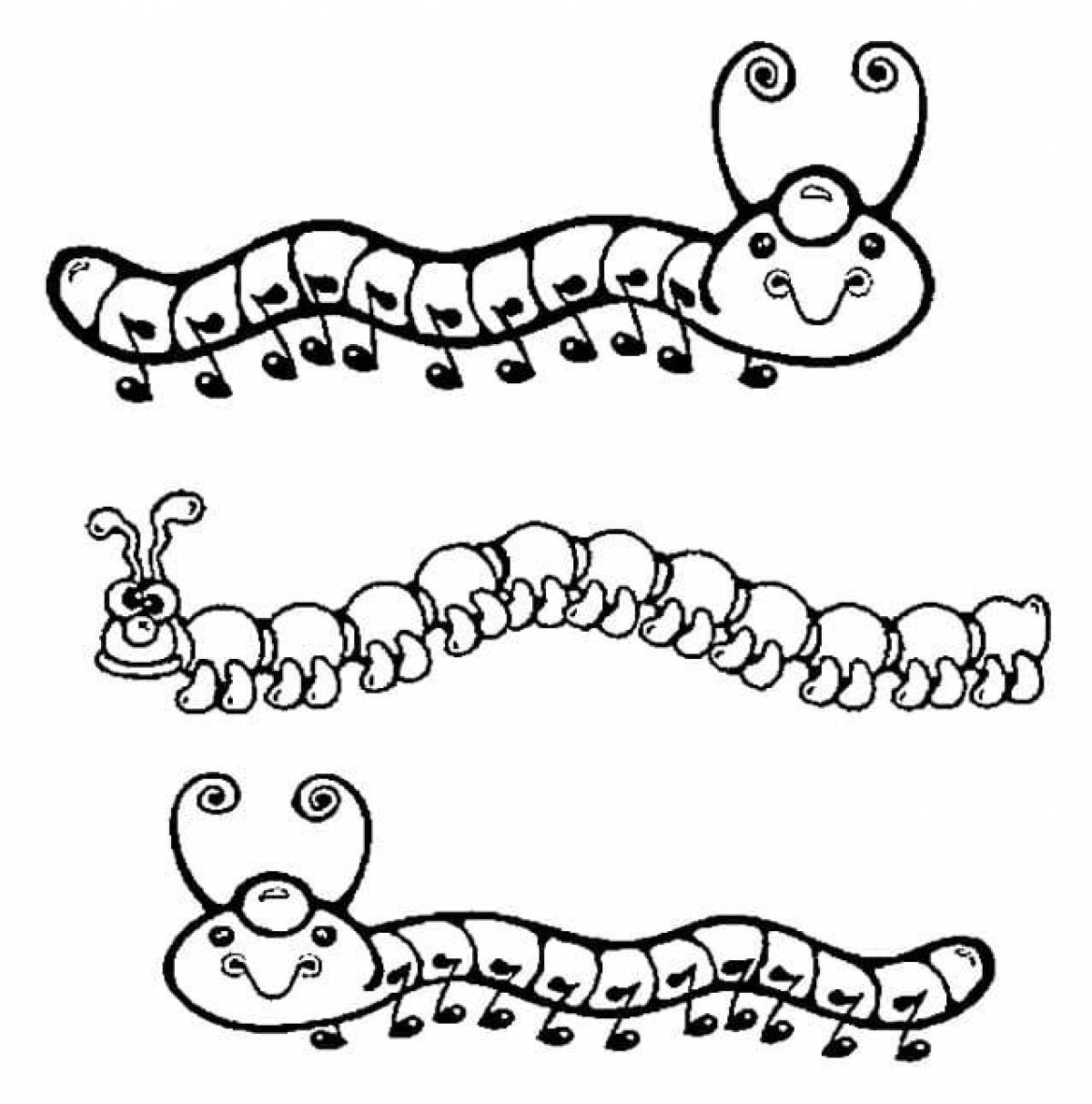 Great caterpillar coloring book for kids
