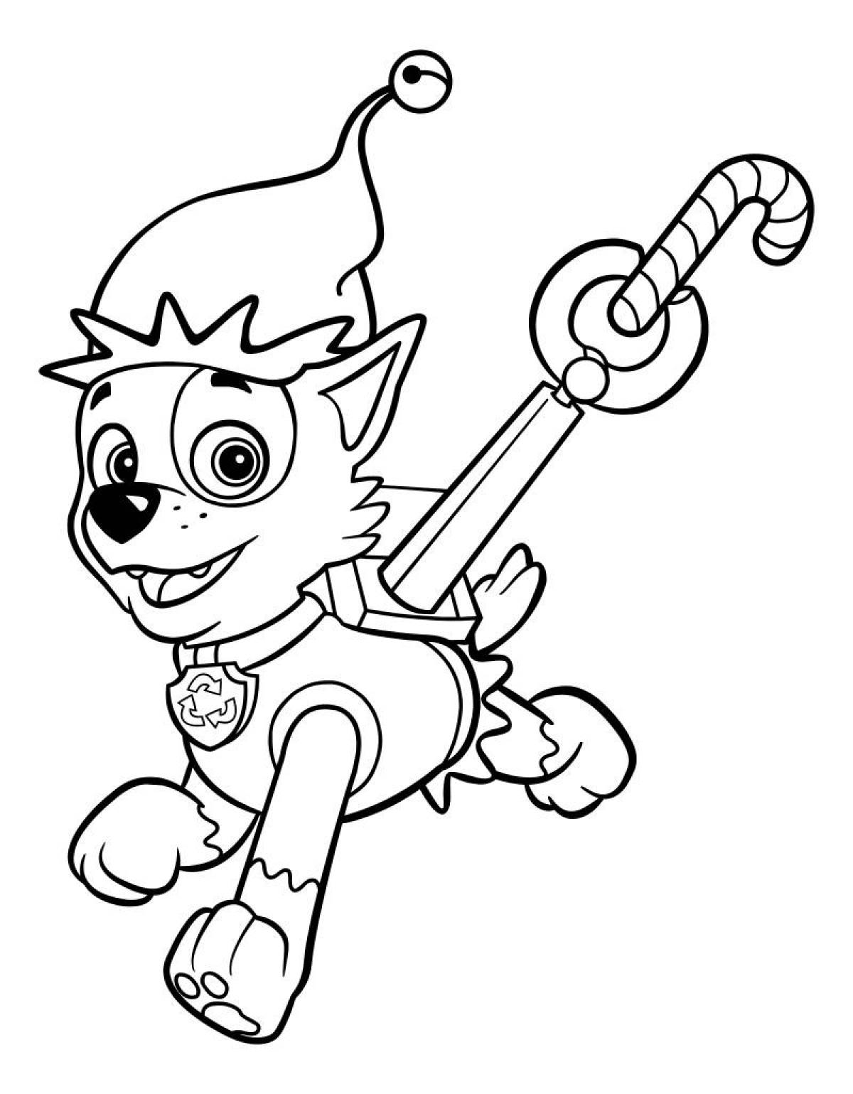 Rocky paw patrol coloring page