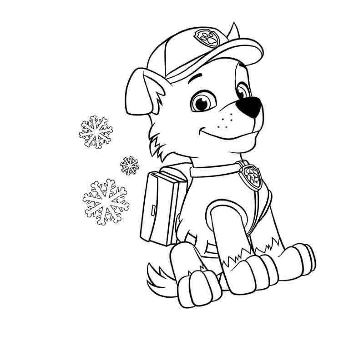 Rocky paw patrol funny coloring book