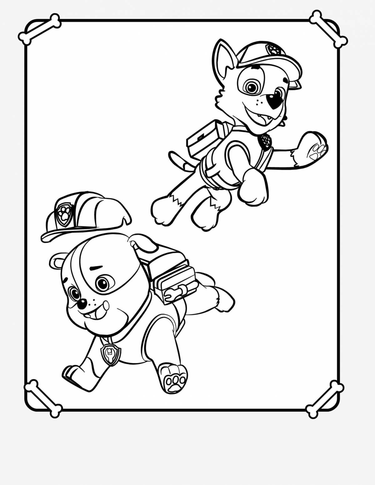 Animated rocky paw patrol coloring book