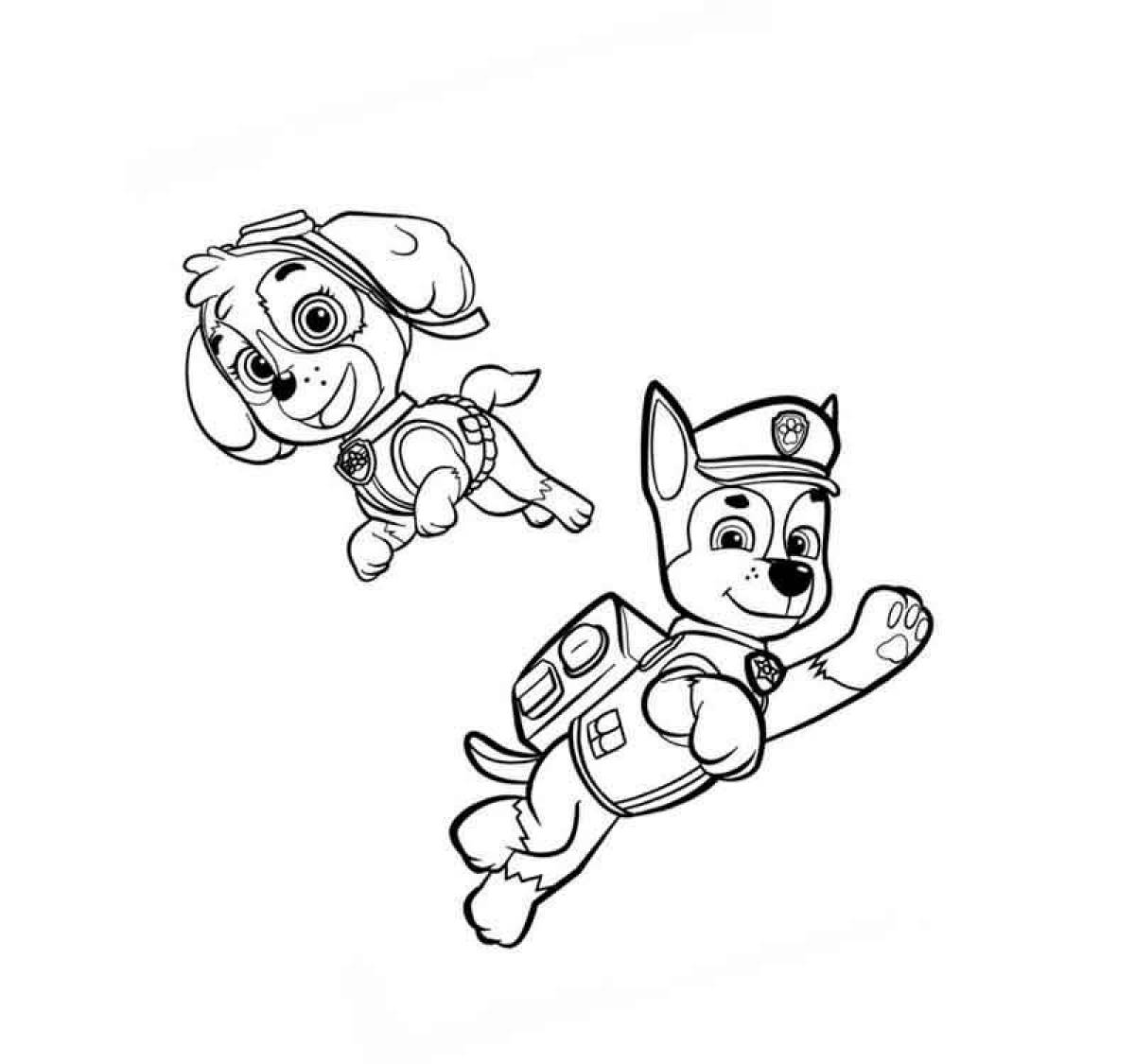Cute rocky paw patrol coloring book
