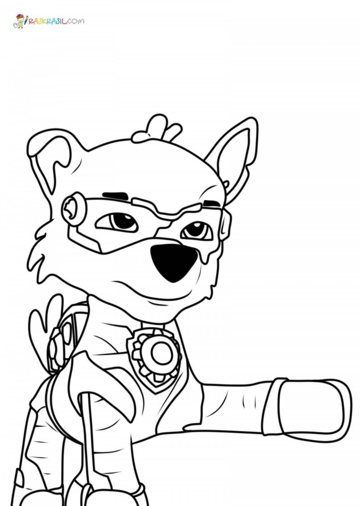 Radiant coloring page rocky paw patrol