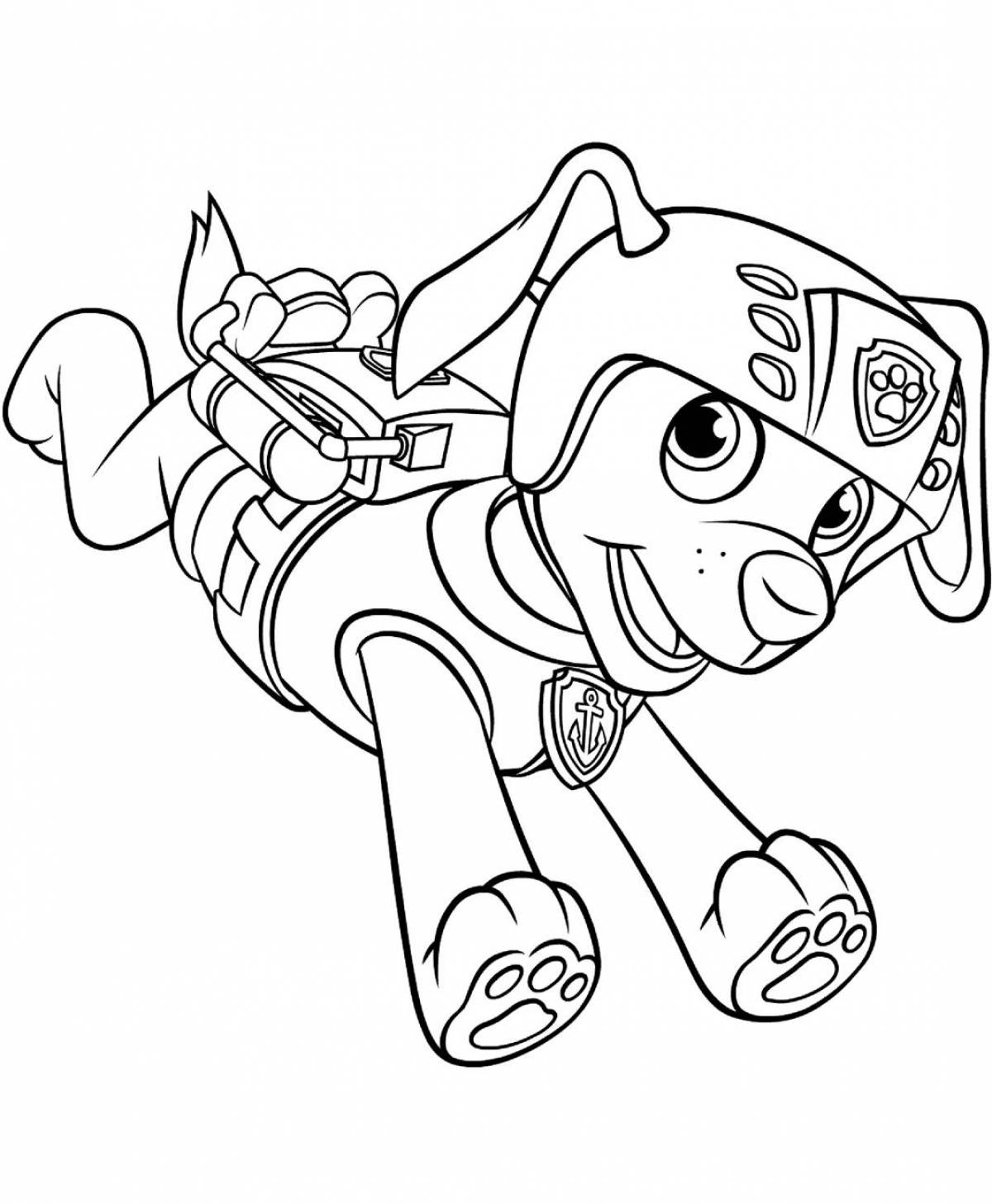 Rocky paw patrol dazzling coloring book