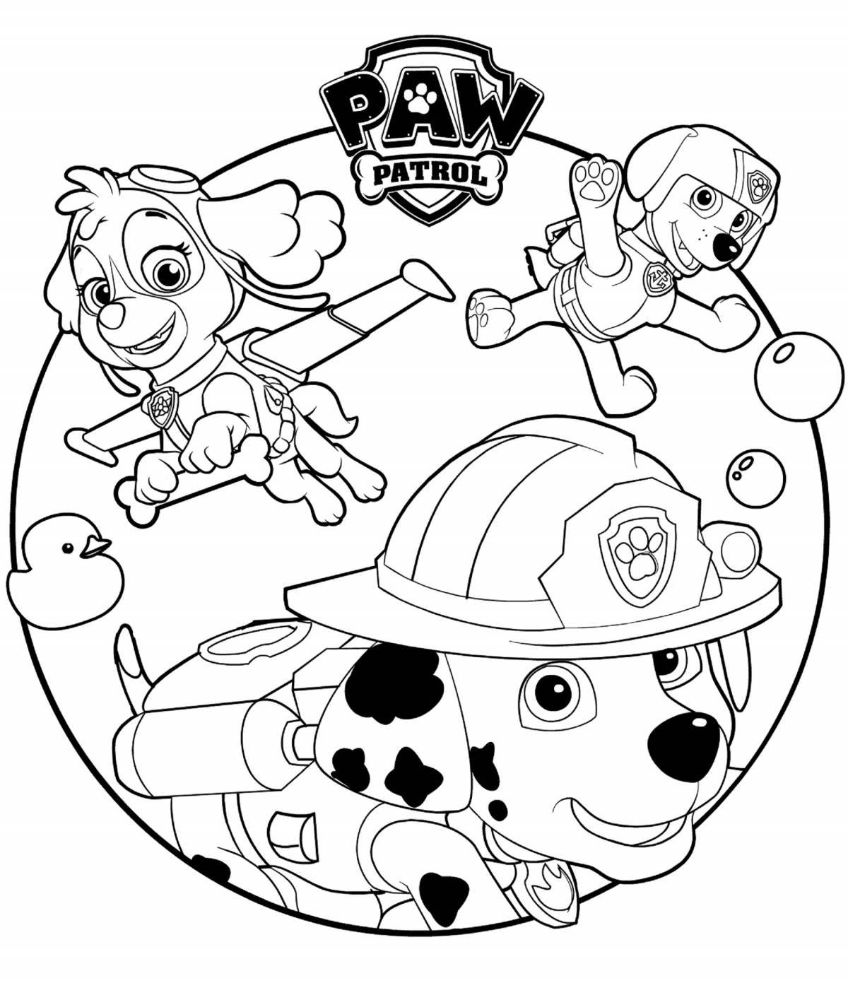 Rocky paw patrol stylish coloring book