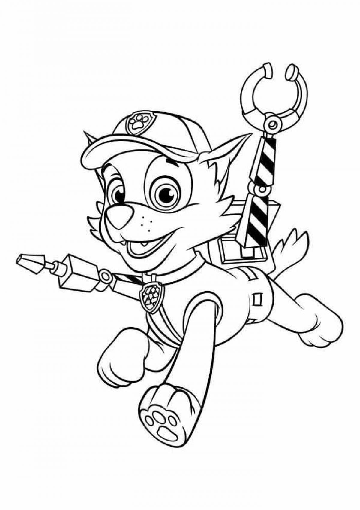 Rocky Paw Patrol Coloring Page