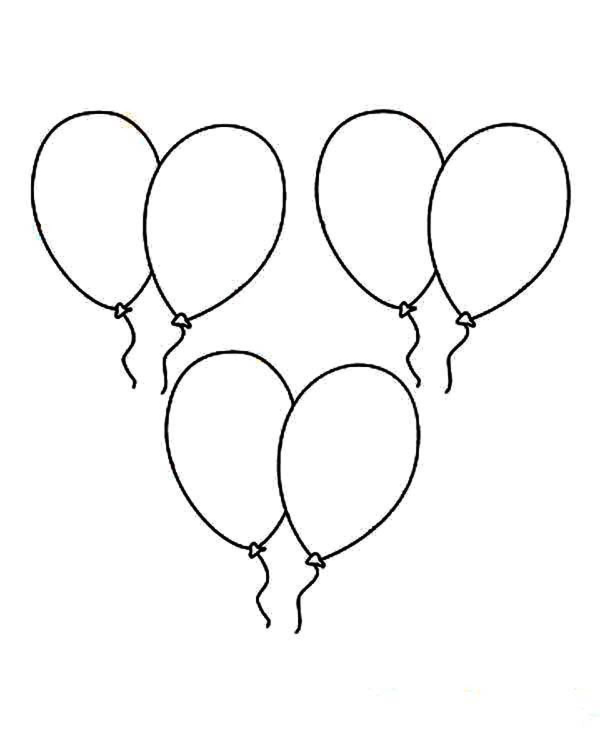 Funny balloons coloring for kids