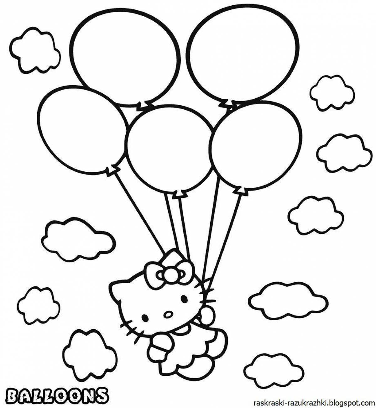 Раскраска гламурные воздушные шары для детей