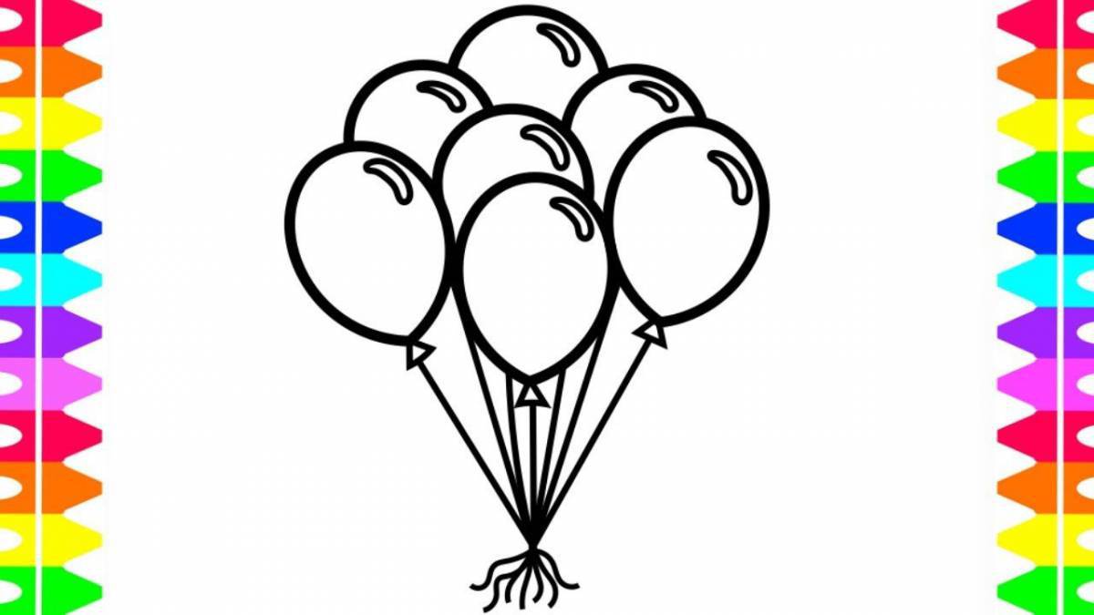 Colored balloons coloring book for kids