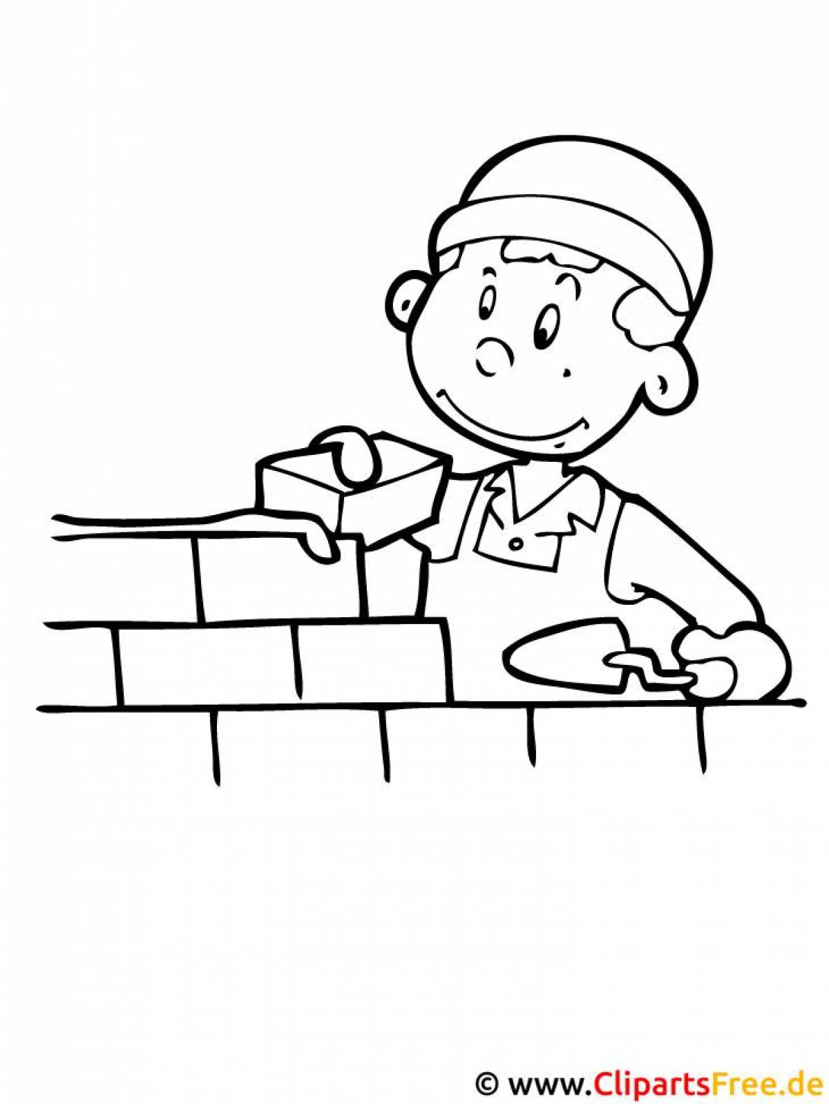 Colorful occupations coloring pages for children 4-5 years old