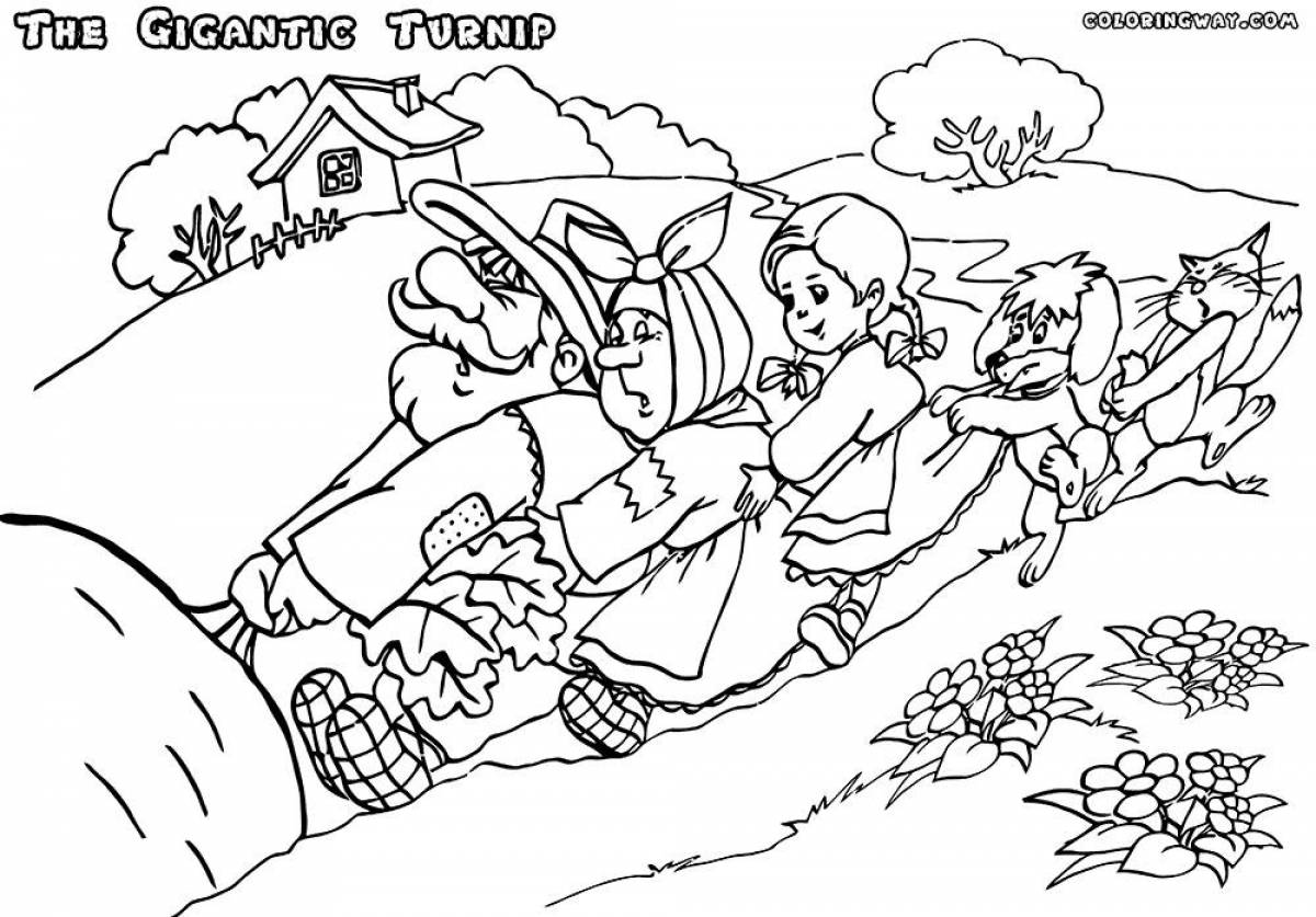 Holiday turnip coloring page