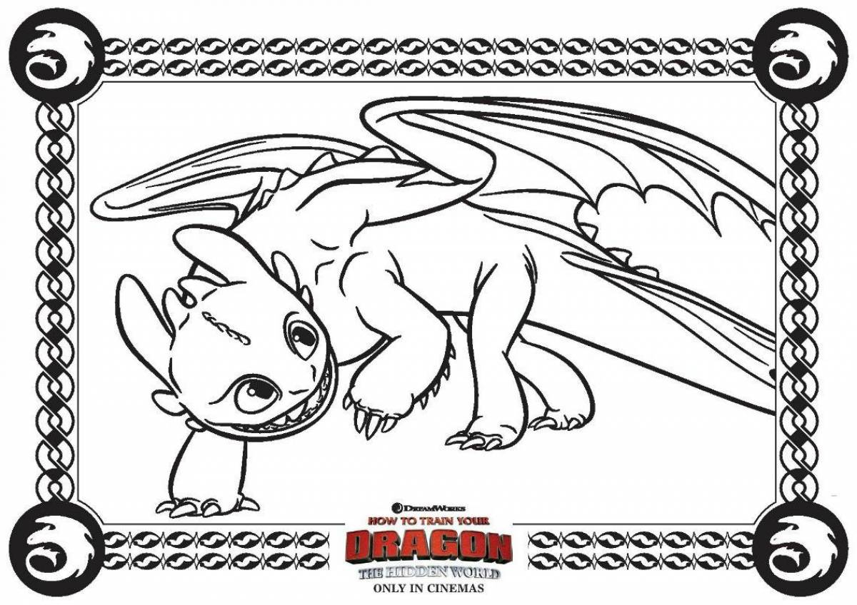 Glamorous day fury coloring page