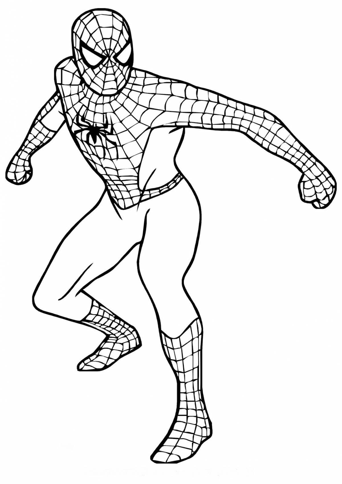 Glitter superhero coloring pages for boys