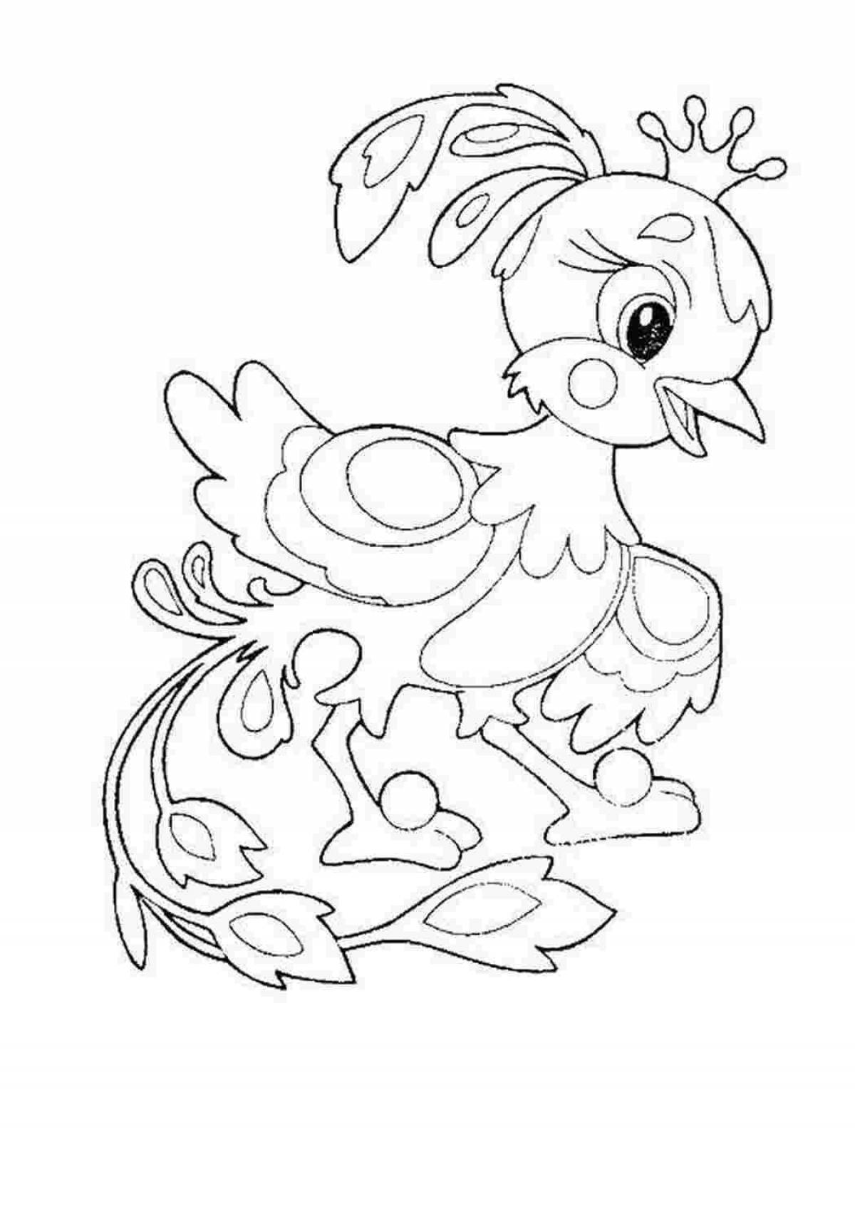 Amazing firebird coloring page for kids
