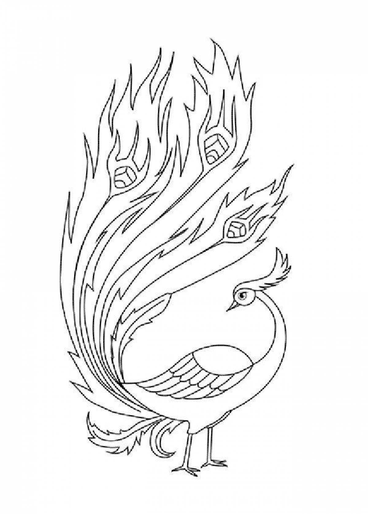 Funny firebird coloring book for kids