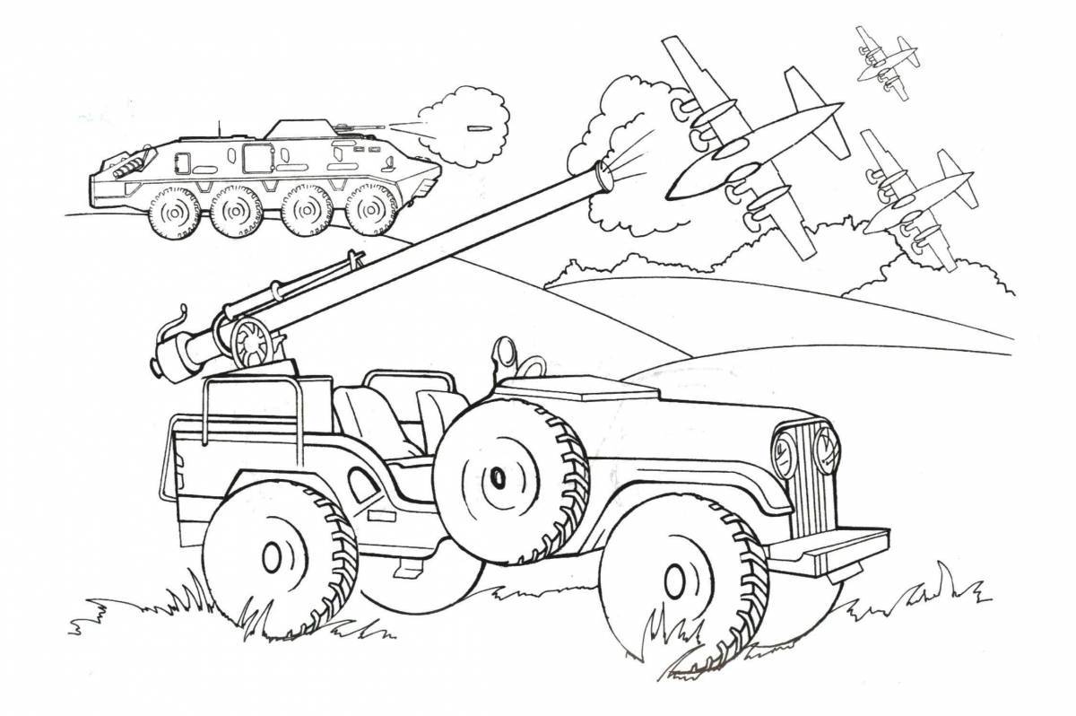 Great military vehicles coloring pages for boys
