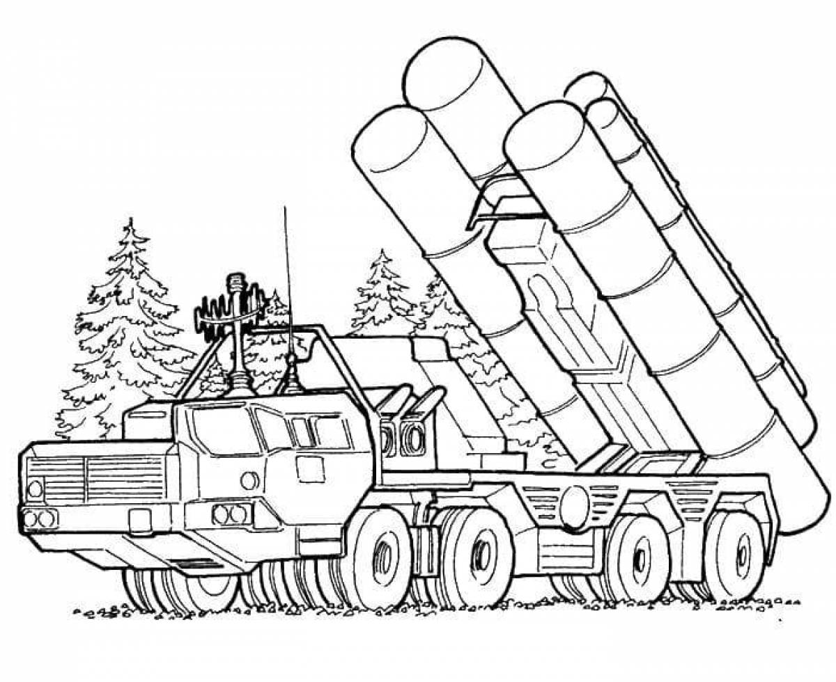 Dynamic military vehicles coloring pages for boys