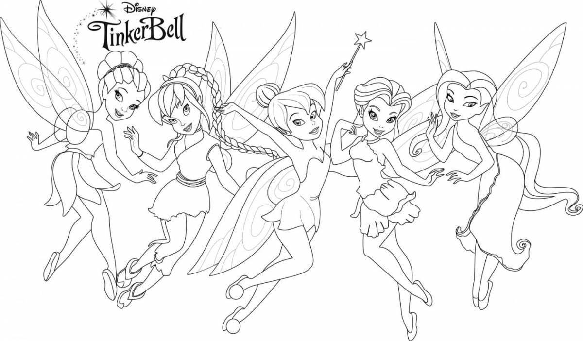 Happy fairy coloring pages