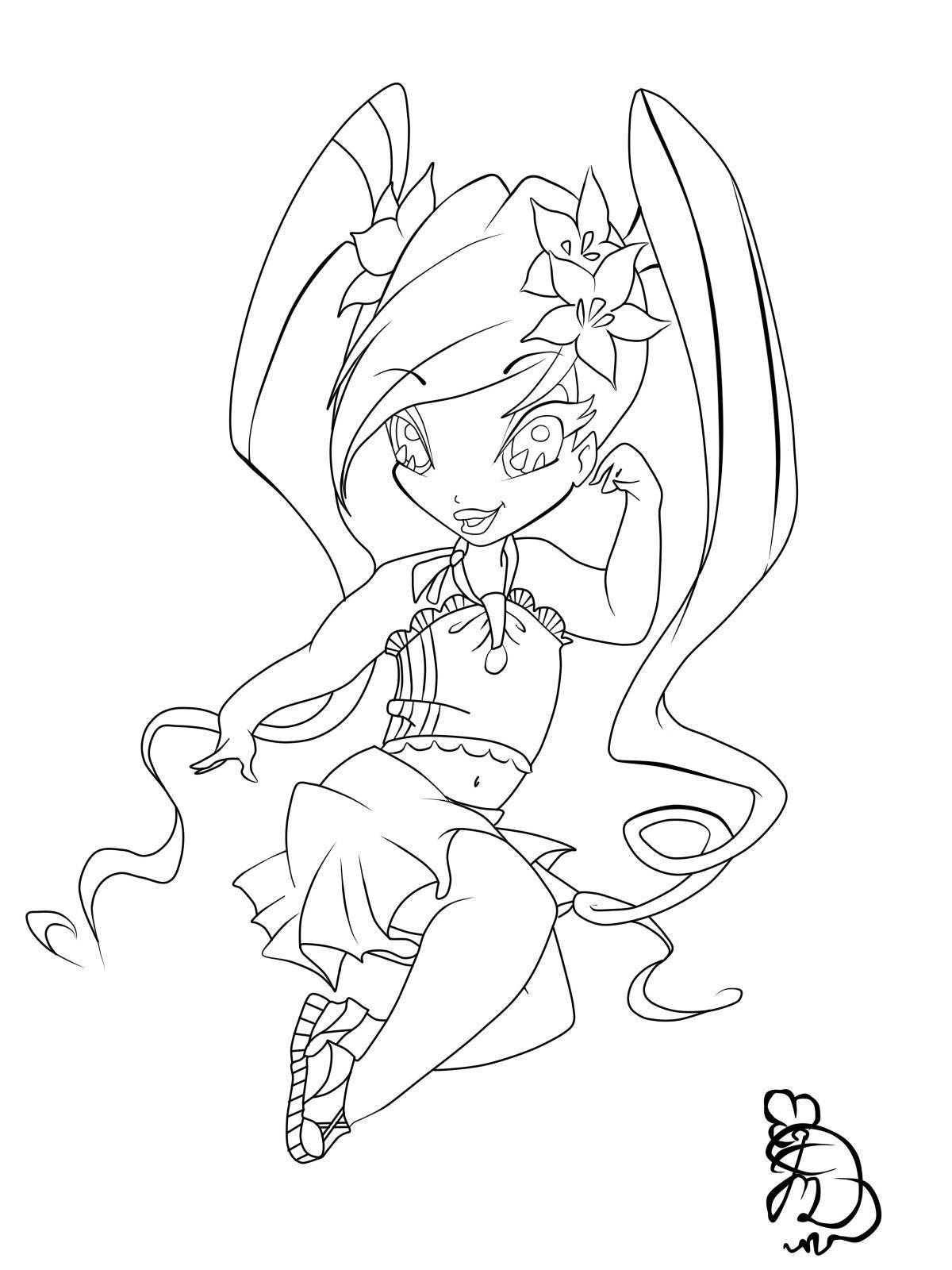 Sparkling fairy coloring pages