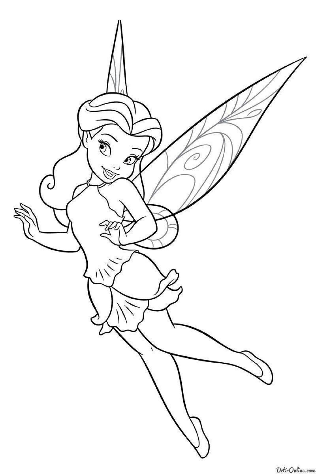 Surreal fairy coloring pages