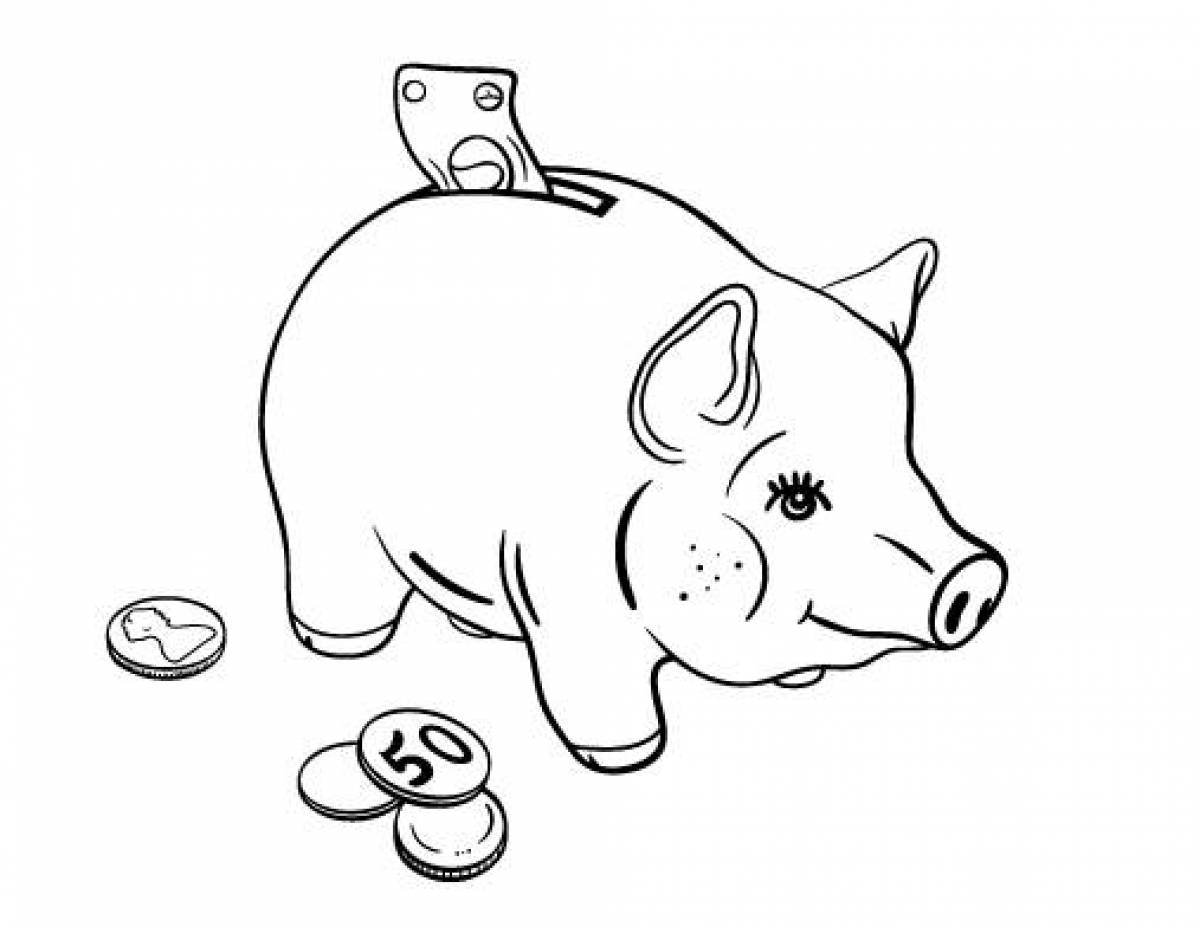 Coloring piggy bank color-frenzy