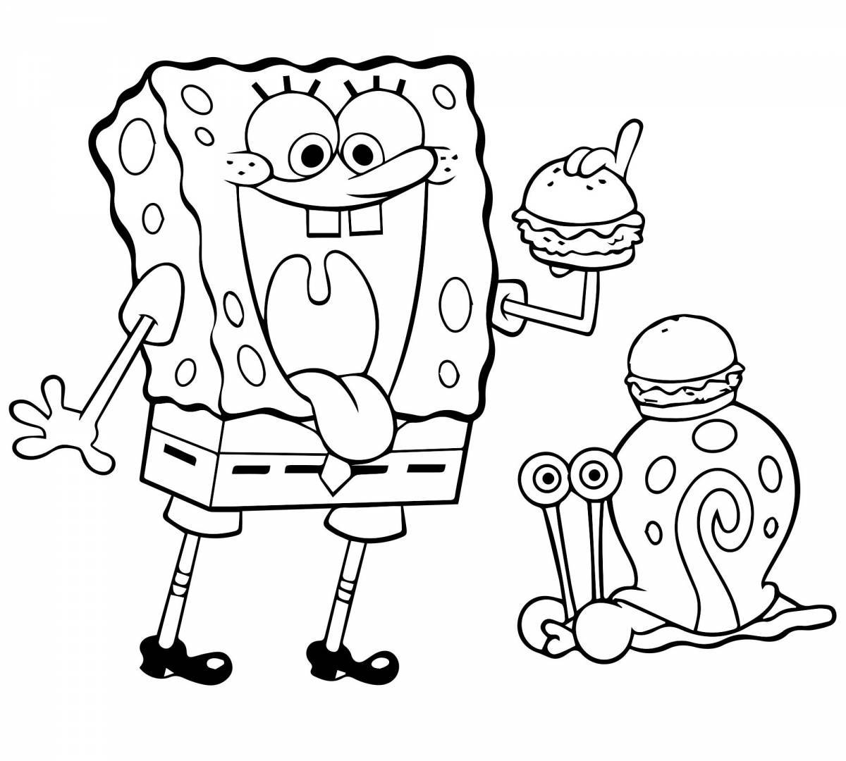 Intriguing squidward coloring book