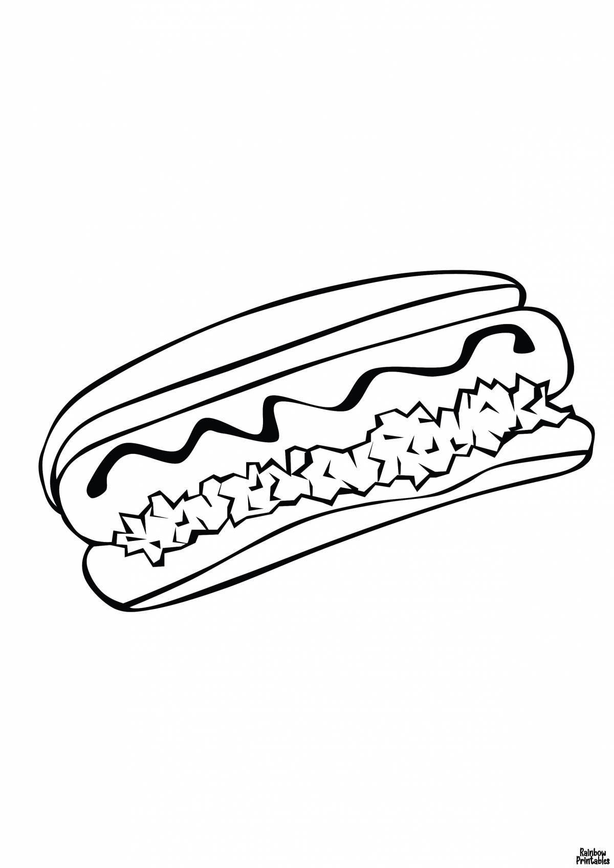 Colorful fast food coloring page