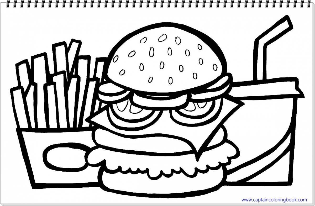 Appetizing fast food coloring page