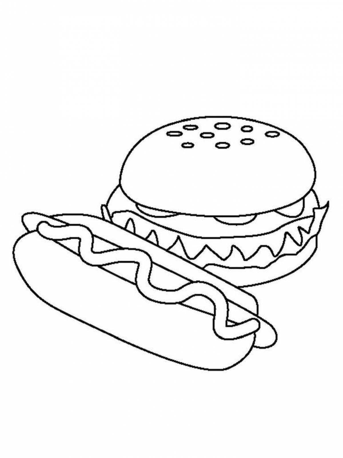 Attractive fast food coloring book