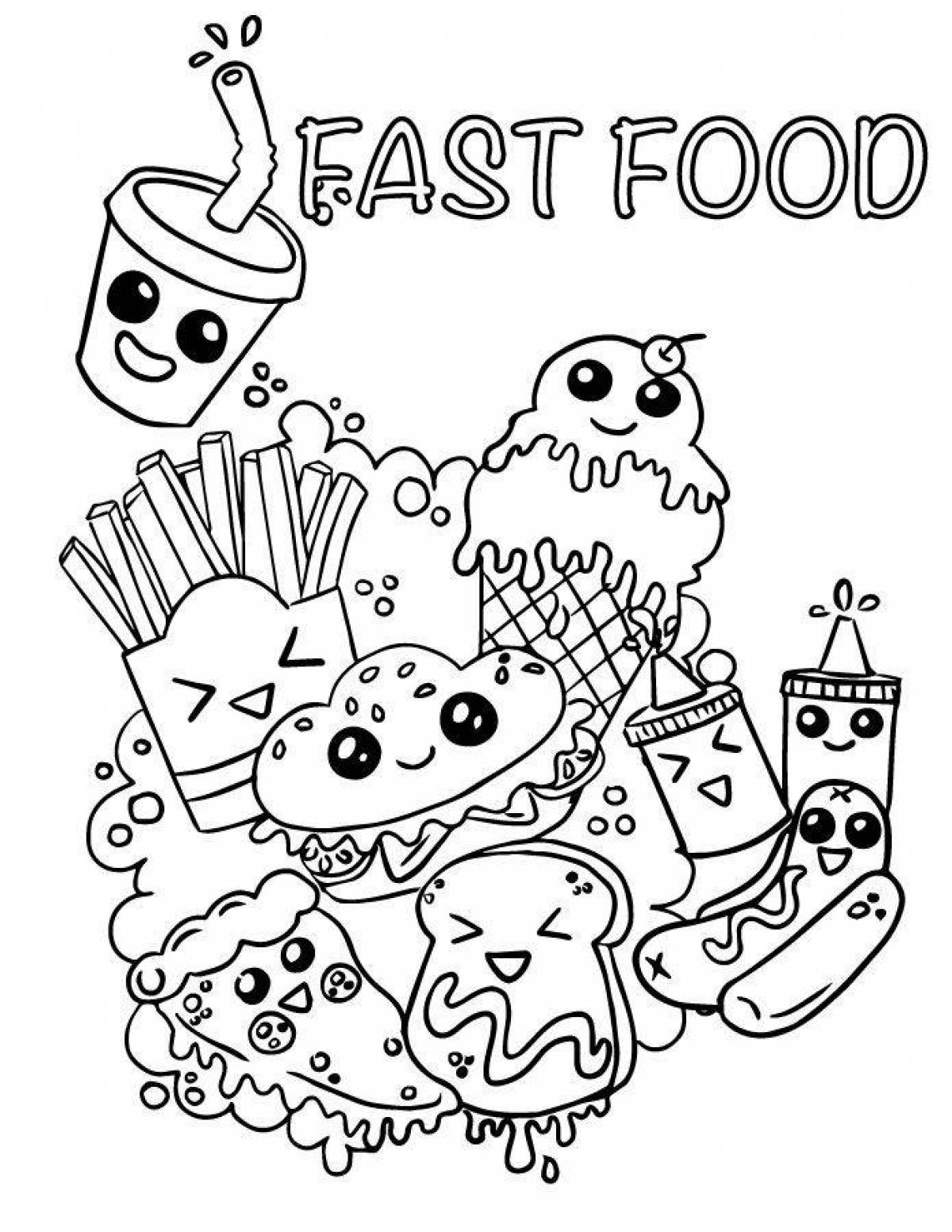 Coloring page juicy fast food