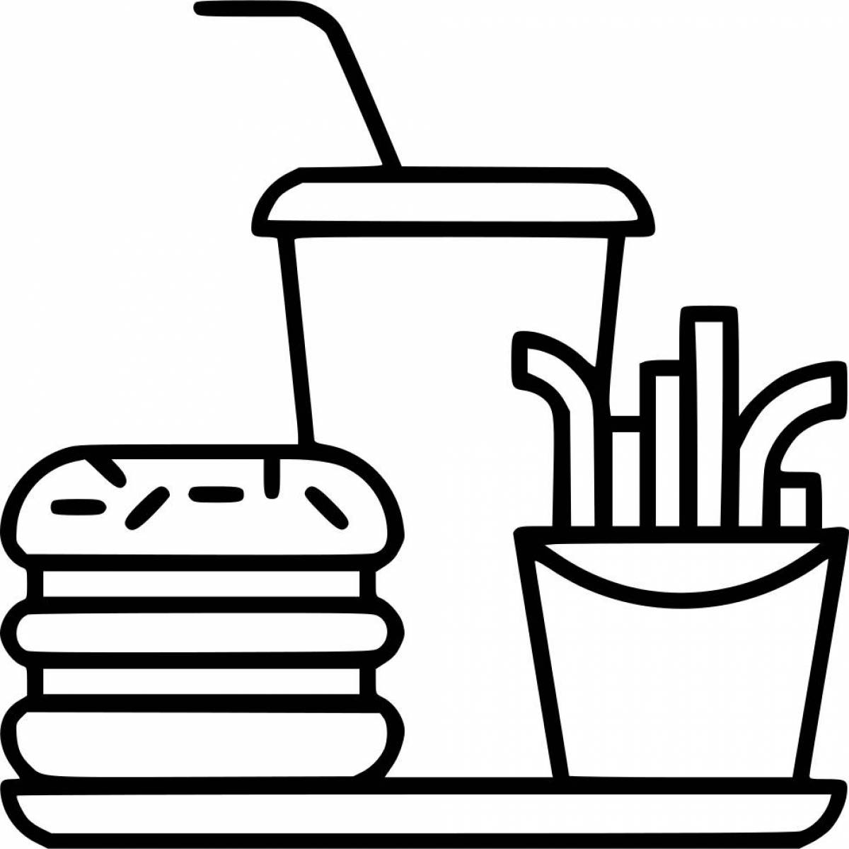 Healthy fast food coloring page