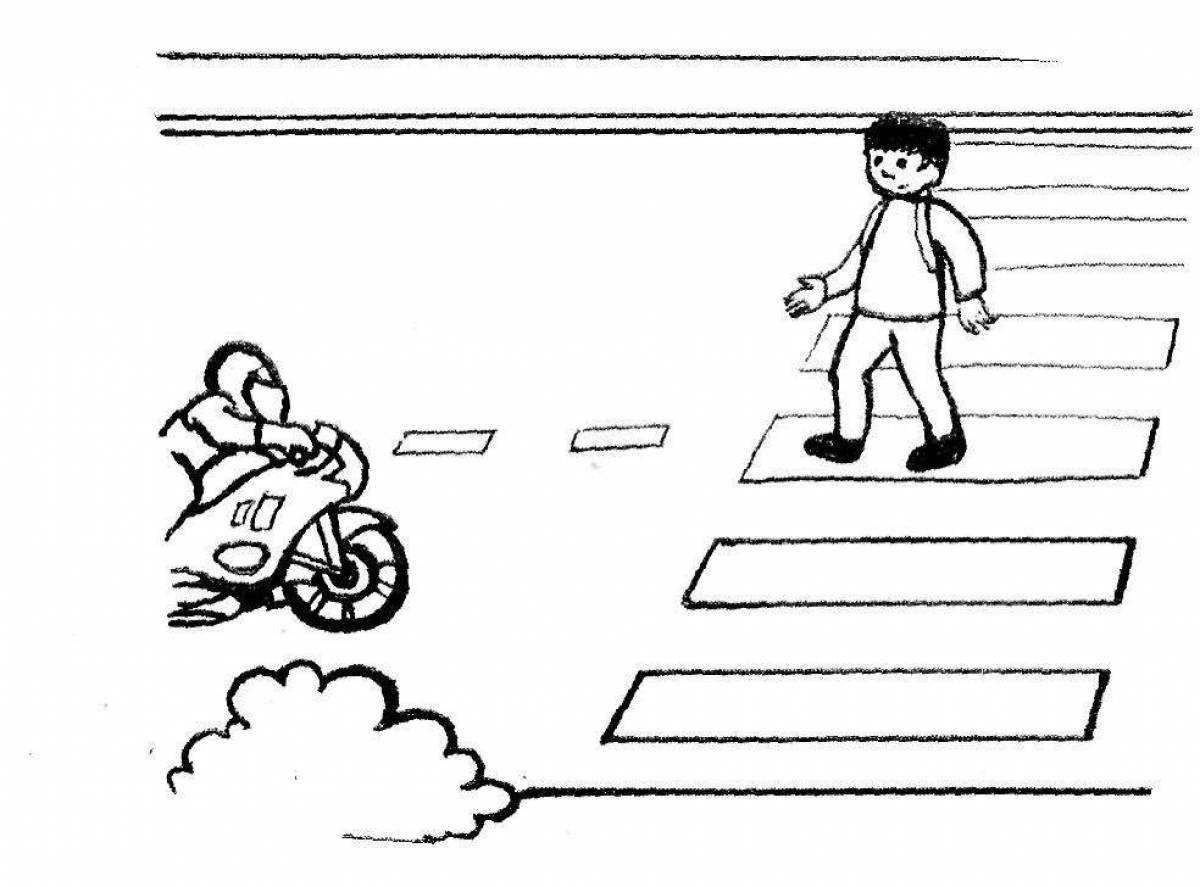 Crosswalk bold coloring page