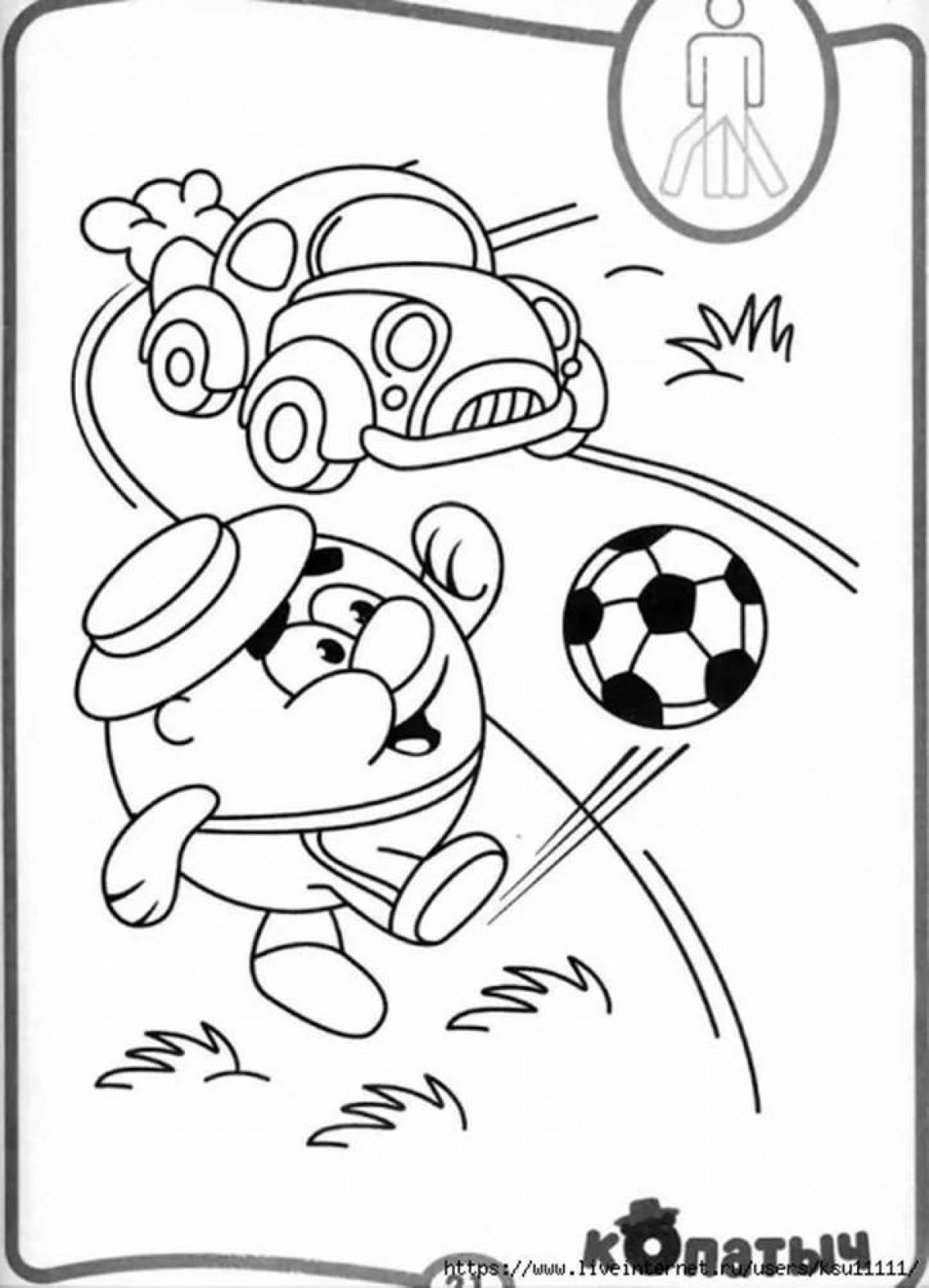 Creative traffic rules coloring pages for kids