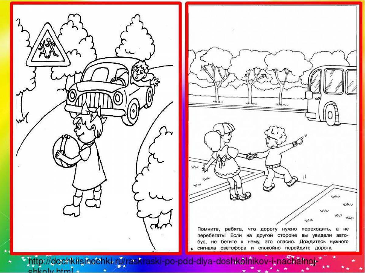Innovative traffic rules coloring book for toddlers