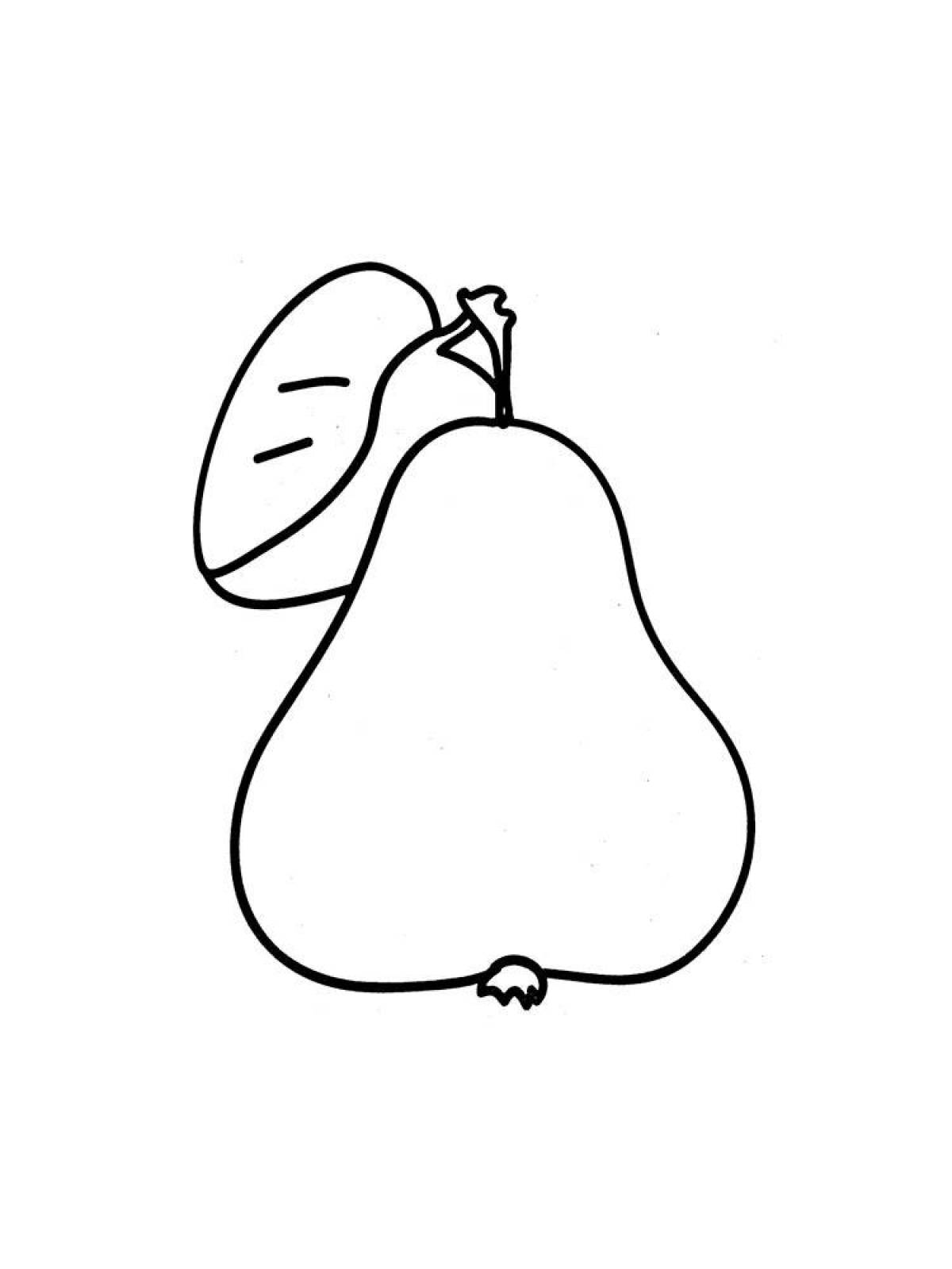 Coloring pear for preschoolers
