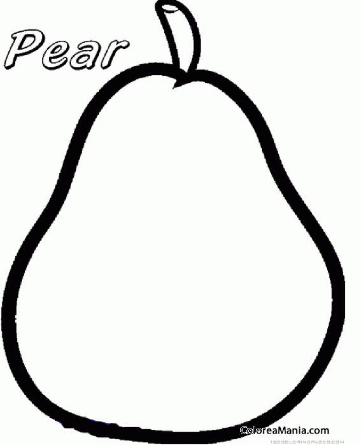 Playful pear coloring for toddlers